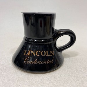 Vintage Lincoln Continental Black Ceramic Coffee Mug Feltman Langer Lid Cup