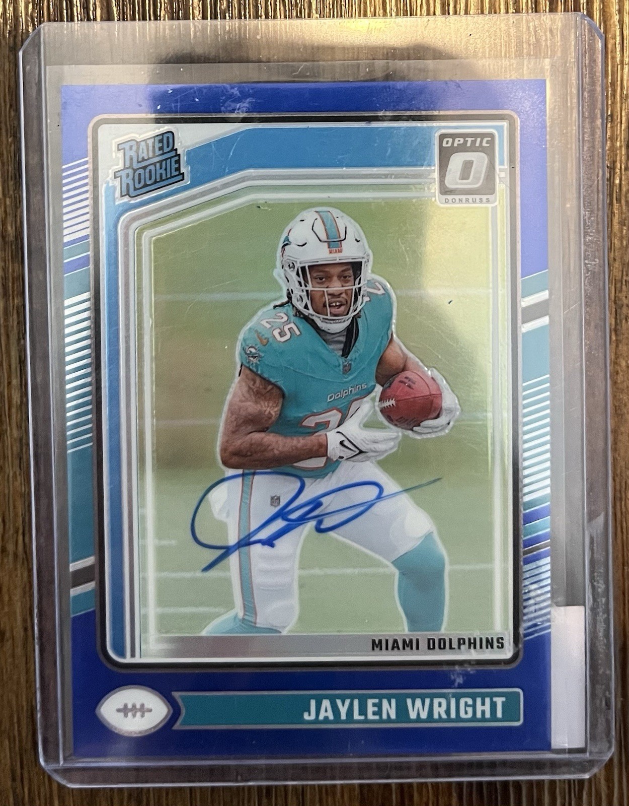 2024 Panini Donruss Optic - Rated Rookie Jaylen Wright #249 Blue Prizm Auto /99