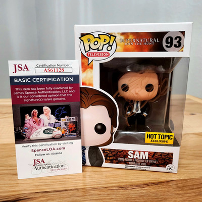  SUPERNATURAL FUNKO POP: Jared Padalecki signed (FBI) SAM #93 HOT TOPIC  JSA-COA