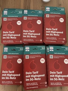 50x Vodafone Prepaid CallYa M|50 GB|15 EUR Startguthaben|ohne Vertrag|5G-Netz