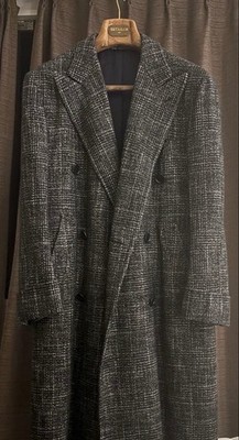 Cesare Attolini Double-Breasted Coat M Near Napoli Silhouette Mens Fashion