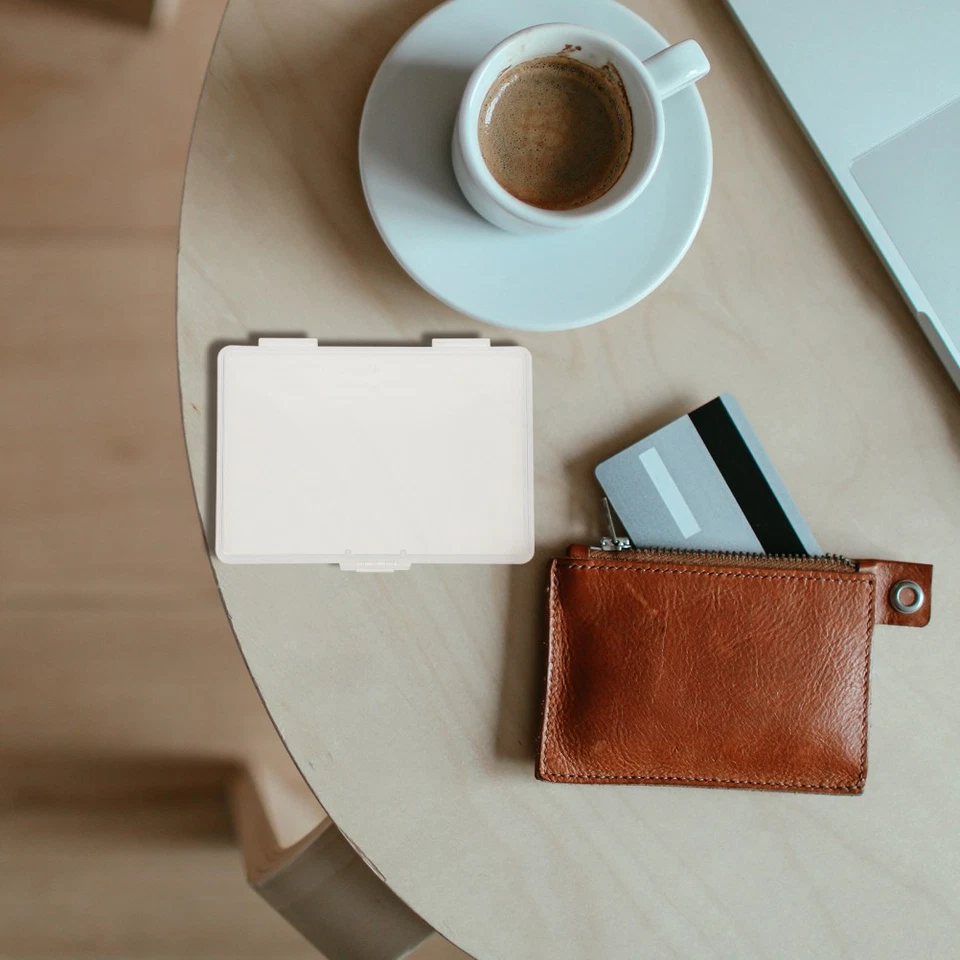  10 Pcs Plastic Business Card Box Storage Organizer Cards Large Capacity Holder - Image 4 of 4