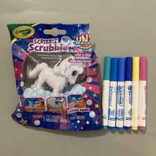 Crayola Scribble Scrubbie Unicorn Una EXTRA MARKER COLORS Opened But Not Used