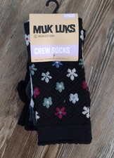 Muk Luks Women's Crew Socks Size 6-11 4 Pack Dream Step Yarn New with Tags
