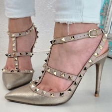 Valentino Garavani Rockstud Heels Bronze Leather Pumps EU 36 UK 3 Women’s
