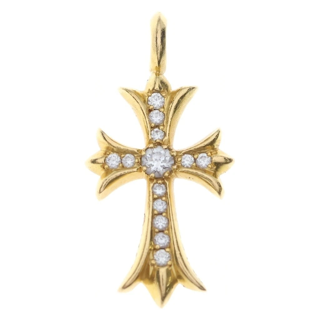 Chrome Hearts TNY CRSF P DIA Pendant Top Diamond 22K Gold P0079490