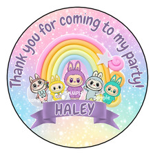 Personalized Kids Birthday Stickers Thank You Favors Labels Tags 2.5" 12 