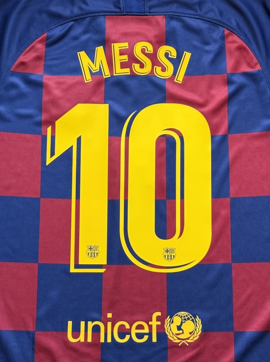2019/20 Barcelona Home Jersey #10 Messi Large Nike Soccer La Liga