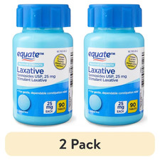 2 Pack - Equate Maximum Strength Laxative Sennosides Laxative 25mg 90ct - 08/26