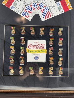 Rare Set 1994 FIFA World Cup USA Ticket Stubs + Coca Cola Pin Set