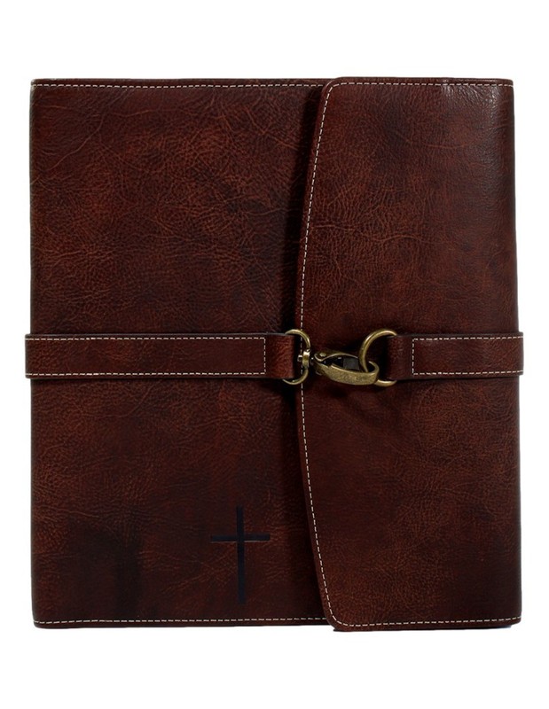 Nocona Western Bible Cover Small Cross Clip Closure Brown 0651202 CLEARANCE