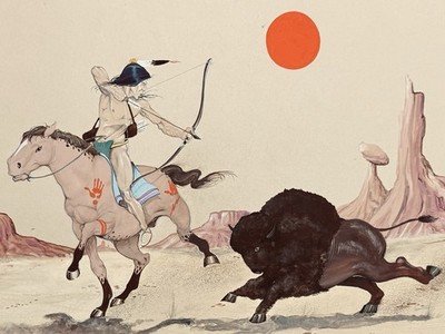 Mike Wimmer Original  Hunter Engaged . Painting Tempers