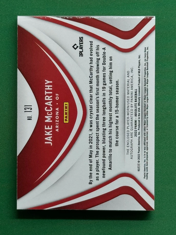 2022 Panini Absolute Material Booklet Signatures Pink #131 Jake McCarthy RC /35 - Image 4 of 4