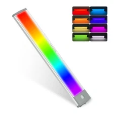RGB Under Cabinet Lighting,Motion Sensor Light Indoor with Adjustable 8 Color...