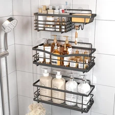 Shower Caddy, 3 Pack Large Capacity Bathroom Organizers and Storage, No Drill...
