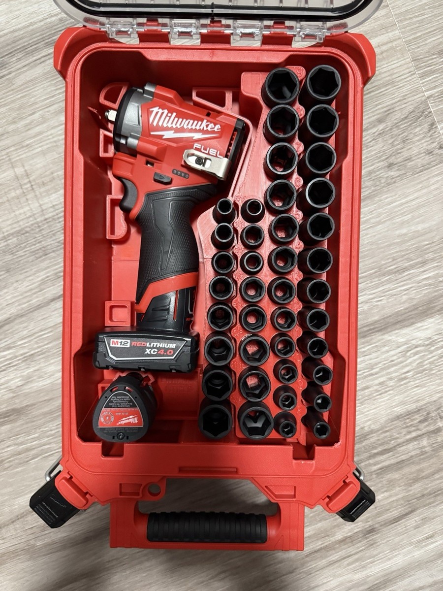 M12 3/8 Impact 2562-20 & Socket Set 49667009 Storage for Packout
