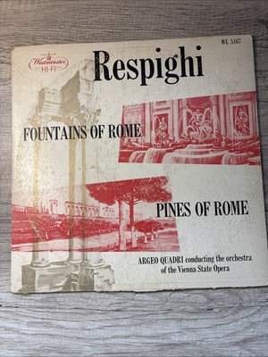 Respighi- Fountains Of Rome / Pines Of Rome - Westminster Record/LP 1953 PG4