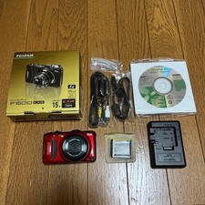 Fujifilm FinePix F600 EXR Digital Camera Red Tested with Accessories