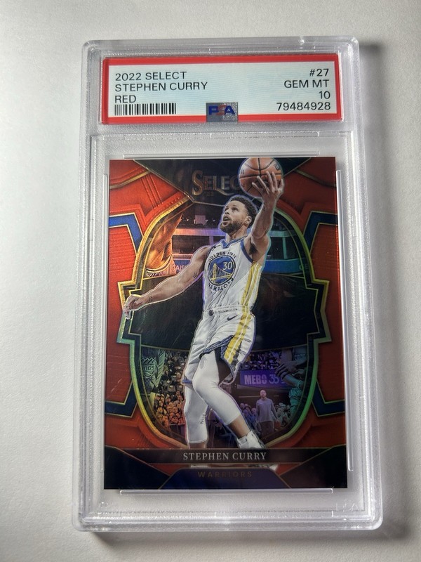 2022 Panini Select Stephen Curry Red Prizm /199 PSA 10 Concourse #27 Warriors