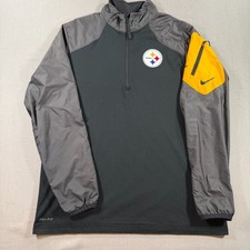 Nike Pittsburgh Steelers Dri Fit Chaqueta Para Hombre Mediana Negra Pullover Rompevientos