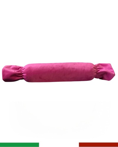 CUSCINO ARREDO VELLUTO TINTA UNITA FUCSIA FORMA CARAMELLA 90x20cm ARREDO CASA - Foto 2 di 5