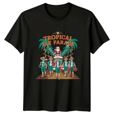 Tropical Elf Parade T-Shirt Sommer Weihnachten Urlaub 2026 Geschenk für Sie und Ihn