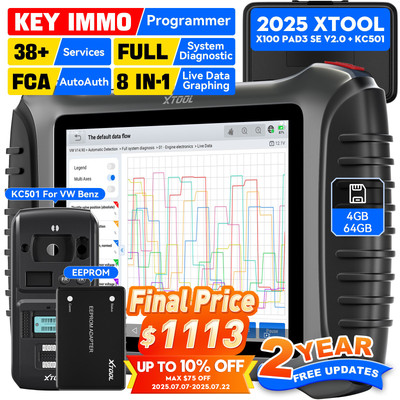2025 XTOOL X100 PAD3 SE V2.0 + KC501 IMMO Key Programmer Auto Diagnostic Tool