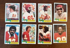 Eight (8) Different 1981 Topps Kansas City Chiefs Carson RC Lowery RC Barbaro ++