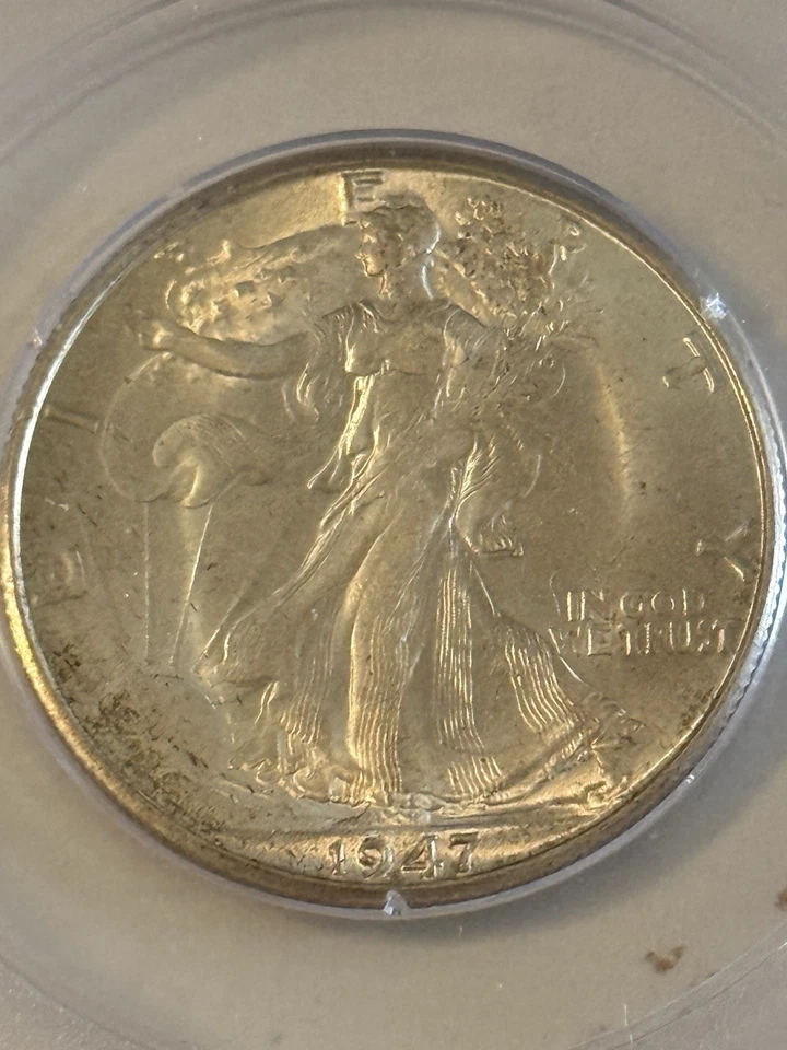 1947-D Walking Liberty Half Dollar PCGS MS64 Rattler Holder Brilliant Luster - Image 2 of 4