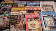 VTG Magazine Lot of 11 Country Stitch Leisure Arts Christmas Needlework 80s 90s