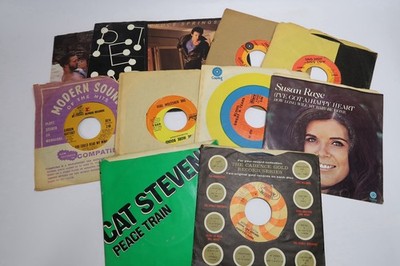 11 Vintage 45 RPM Records Springsteen Cat Stevens Phil Collins Lightfoot B16