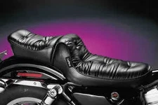 Le Pera Black Regal Plush Pillow 2up Seat for Harley Roadster 82-85