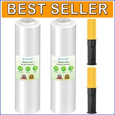 Durable 2Pk Stretch Wrap - 15 Inch Wide Rolls Perfect for Packaging & Moving