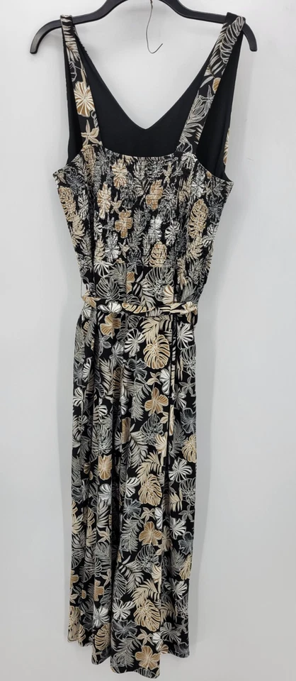 Mono para mujer Jill grande pequeño negro tostado floral sin mangas boho fluido Foto 2 de 4