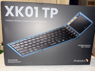 ProtoArc XK01 TP Full Foldable Wireless Keyboard W/Touchpad Black New Open Box