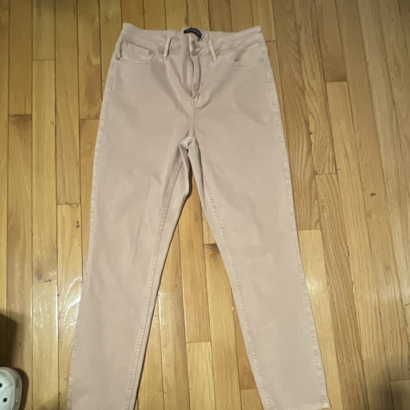 Calvin Klein Jeans Women's Pink Solid Straight Denim Jeans 5-Pocket Size 10