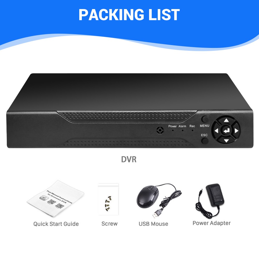 4CH Channel H.265 1080P DVR for Outdoor Home Security Camera System Opt ...