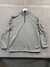 Izod Advantage Performance Natural Stretch Sweater Mens Large Gray Quarter Zip