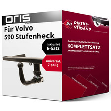 Für S90 Stufenheck II 234 (Oris) Anhängerkupplung abnehmbar + E-Satz 7pol AHK