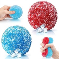 2 pcs Crunchy Squishy Stress Ball, Slushy Ice Fidget Autism Sensory Toys
