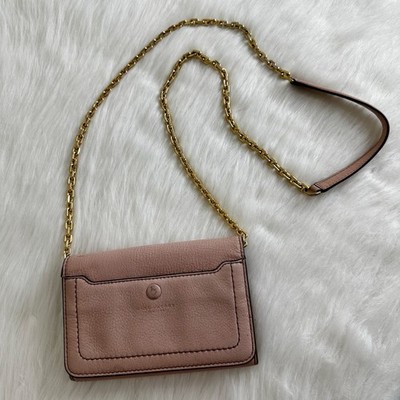 Marc Jacobs Pink Leather Gold Chain Wallet Crossbody Bag