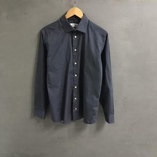 Men Eton Shirt Grey Cotton 38 / M / 46