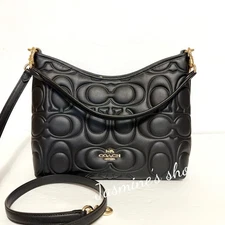 NWT Coach Laurel Shoulder Bag In Blocked Signature Leather CZ178 black