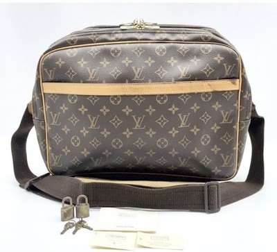 Authentic Louis Vuitton Reporter GM M45252 Monogram Crossbody  Bag w/ Lock Key
