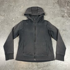 Lululemon Hoodie Womens 6 Black Sun Fade Stretch Logo Athleisure Full Zip