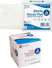 Dynarex Sterile Gauze Pads 4" X 4", 12 Ply Single Wound Care 3354 100 Bandages