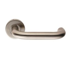 22mm Return to Door Lever Handle on Rose Satin Stainless Steel CSL1220