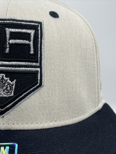 New Los Angeles Kings Mens Sizes S/M Beige Black Reebok Hockey Fitted Hat Cap - Picture 4 of 24