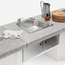 BARBECUE MODELLO MODULO LAVELLO 90X70 ROSSO (CHIUSO) Palazzetti in giardino