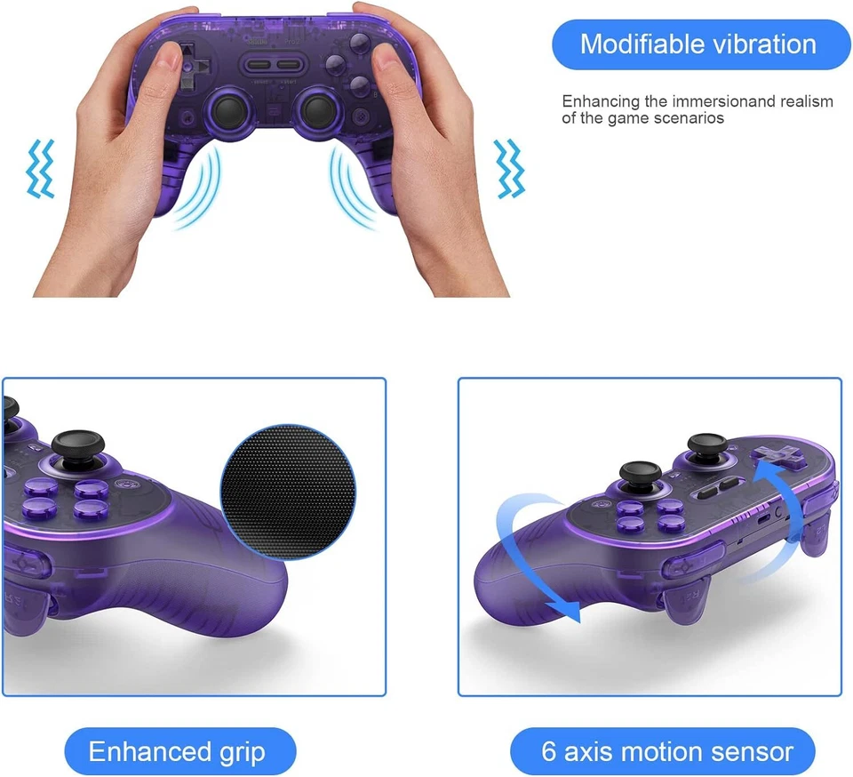 8BitDo Pro 2 Bluetooth Controller for Switch/Steam Deck/MacOS/ iOS/ PC/Android - Image 3 of 4